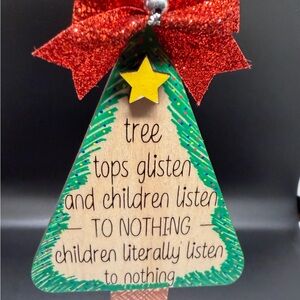 Hand-made, laser engraved Christmas Ornament.